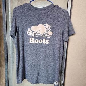 Roots Gray T-Shirt with Beaver Logo